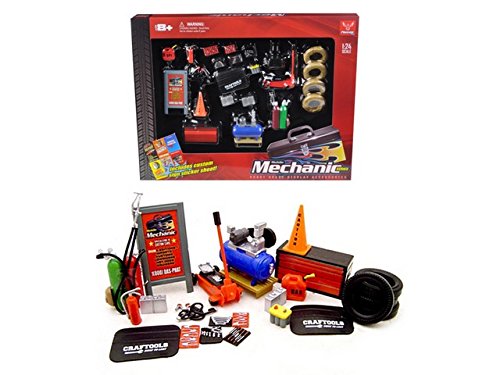 Phoenix Toys 18415 Mechanic Accessory Set for 1-24 Scale Cars 23 Pieces