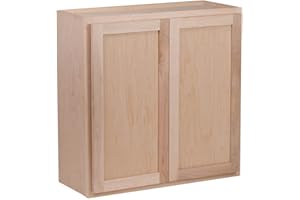 QUICKLOCK CABINETS Quicklock RTA (Ready-to-Assemble) Winding River Collection - 30" Tall Wall Kitchen Cabinets | Particle Board | Made in America | Soft Close Hardware (Raw Maple, 12" D x 36" W x 30" H)