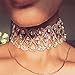 Hunputa Luxury Women Crystal Rhinestone Full Diamonds 3 Layers Collar Wide Choker Necklace Jewelry Gift (Gold)