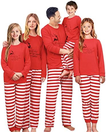 SUNNYBUY Family Christmas Pajamas Set Matching Men, Women Kids PJs Warm Tops Bottoms Classic Red Colors