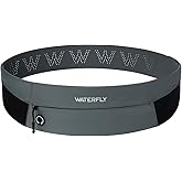WATERFLY Running Belt Fanny Pack: Slim Waist Bag for Men Women, Workout Fitness Phone Holder for Exercise Marathon Jogging-Grey