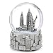 Musical Silver New York City Snow Globe with Sculpture Base [5.5 Inch]
