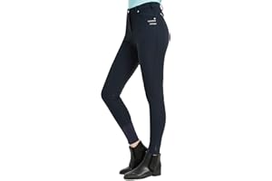 FunRiding Women's Horse Riding Silicone Grip Full Seat Breeches | Midrise Waist with Front Pockets