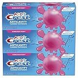 Crest Kid's Cavity Protection Fluoride Toothpaste, Bubblegum Rush, 3 Count