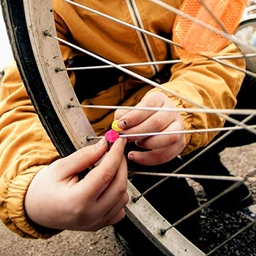 KLOUD City Assorted Colors Bike Bicycle Wheel Spokes Plastic Clip Bead/Spoke Derections (105pcs Round Bead)
