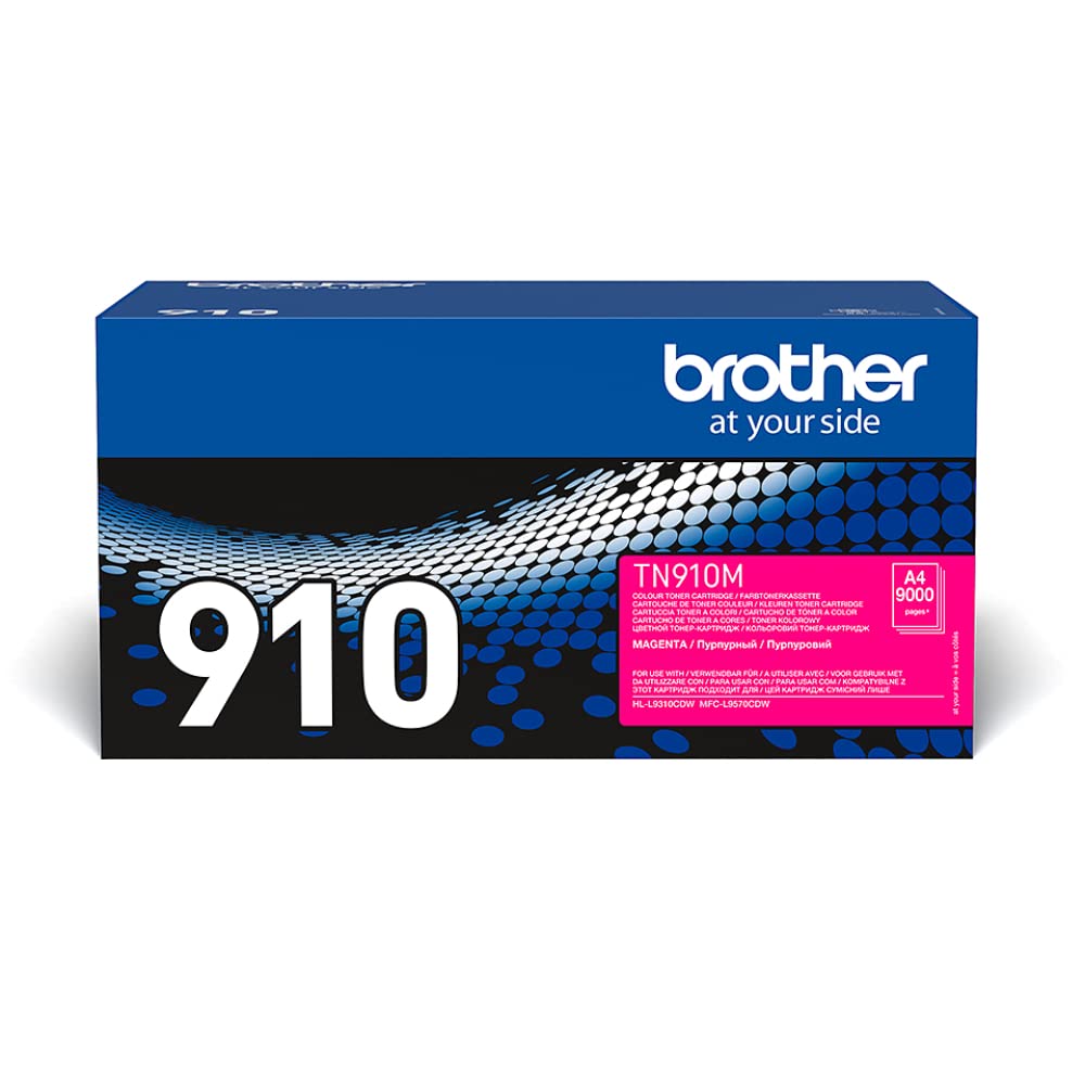 Brother TN-910M Toner Cartridge, Magenta, Single Pack, Ultra High Yield, Includes 1 x Toner Cartridge, Brother Genuine Supplies