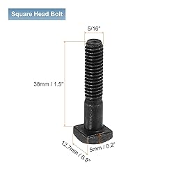 uxcell 10Pcs Square Head Bolts, 5/16-18x1-1/2 Black