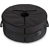 DECKALY Umbrella Base Weight with Side Slot Opening, Weatherproof Fillable Sand Bags for Weight, 900D Heavy-Duty Beach Umbrella Stand Sand Anchor for Outdoor Patio Garden (Without Sand) (Black)