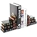 MyGift Stacked Books Wood Bookends, Desktop Organizer Drawer Units, Set of 2, Brown