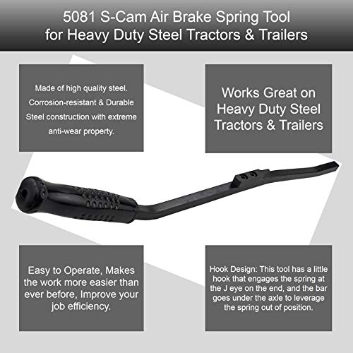 Bruce & Shark 5081 S-Cam Air Brake Spring Tool - For Truck & Trailer Brake Shoe Service