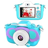 Twinto Kids Camera, Digital Camera Selfie and Video Camera with 12MP/ HD 1080P/ Dual Lens/ 2.0 inch Screen/ 256M Micro SD Card, Birthday Gift for Boys Girls（Blue）