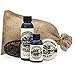 Beard Grooming Care Kit for Men by Mountaineer Brand | Natural, Nourishing Beard Oil (2oz), Conditioning Balm (2oz), Wash (4oz), Brush