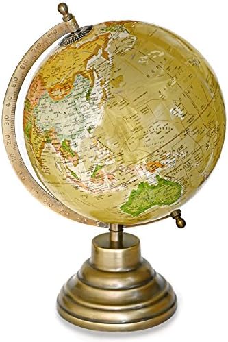 entice selections Educational Hand Made Enamel Premium Finish (laminated) glass look Globes -8 inch