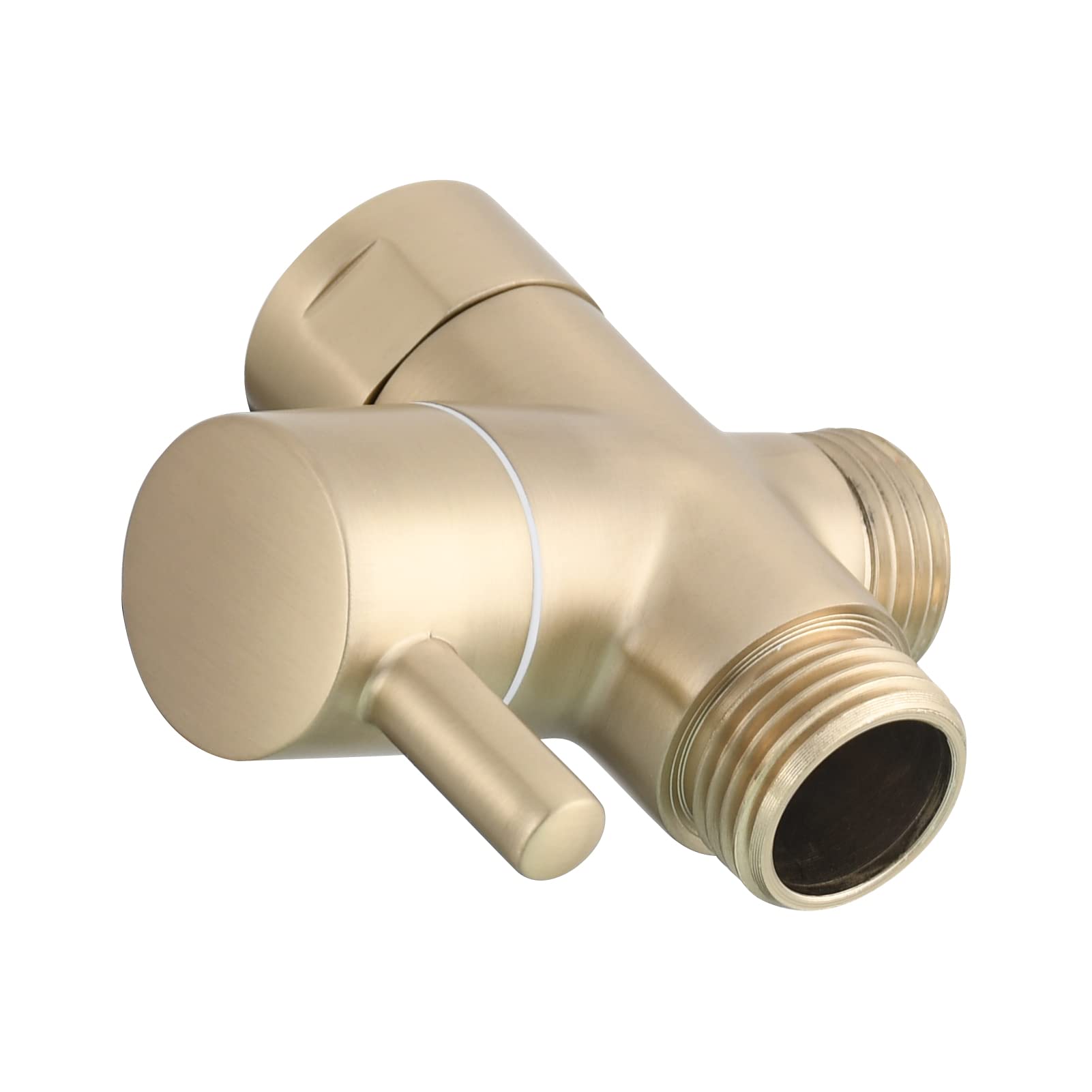 Tecmolog DSF007J2 3-Way Switch Valve G1/2 Inch Brass Shower T Adapter Valve for Hand Shower, Brushed Gold