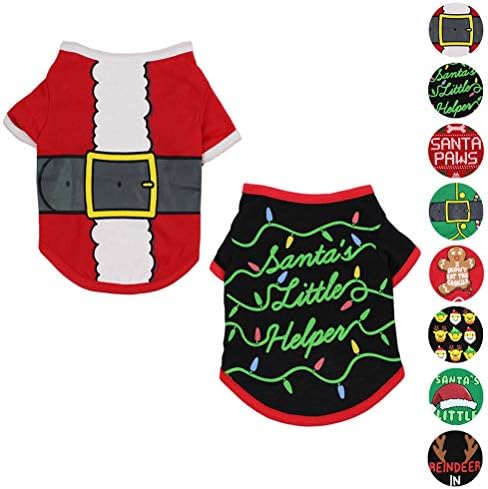 Alroman Dogs Christmas Shirts Snowflakes Clothes Pet Santa Claus Suit Puppy Red Clothing Doggie Winter Apparel Cold Weather Coats Cat Xmas Costumes New