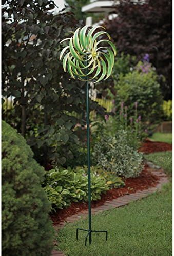 Green Metal Corn Leaf Wind Spinner