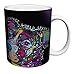 Dean Russo Dog Perfect World Quote Modern Animal Art Porcelain Gift Coffee (Tea, Cocoa) 11 Oz. Mug