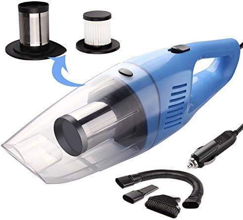 Car Vacuum, DawnFavor DC 12V 120W Strong Suction Car Vacuum Cleaner, 7000 Pa High Power Portable Hand-held Wet&amp;Dry Use Auto Vacuum with Stainless Steel HEPA Filter, Car Cleaner with LED Light&amp;16.4 FT