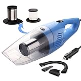 Car Vacuum, DawnFavor DC 12V 120W Strong Suction Car Vacuum Cleaner, 7000 Pa High Power Portable Hand-held Wet&Dry Use Auto Vacuum with Stainless Steel HEPA Filter, Car Cleaner with LED Light&16.4 FT