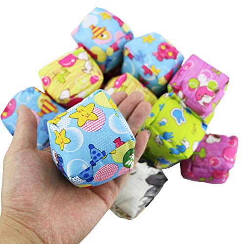 PRALB 20PCS Cloth Square Bean Bags - 2.2 inches, Juggling Balls, Fun Sports Game Bean Bag Carnival Toy Bean Bag Toss Game.(Color Random)