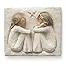 Willow Tree Friendship, Forever True, Forever Friends, an Expression of Friendship and Sisterhood in Carved Bas-Relief, Sculpted Hand-Painted Plaque