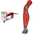 ROBERTS 10-600 3/16" Crown, 120V, 15-Amp, 20 Gauge Electric Stapler with Carrying Case, Red and ROBERTS Carpet Tools Cut and Jam Carpet Knife 10-220 Bundle