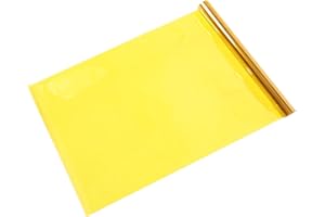 JEWEDECO 2m Static Cling Window Film, Explosion-Proof Glass Sticker with Yellow Color, Reusable