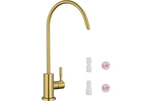 Tohlar Drinking Water Faucet for Kitchen Sink, Gold Filtered Water Faucets Lead-Free Reverse Osmosis Tap Water Filtration Sys