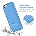 Kujian Compatible iPhone 7 Plus Battery Case Heavy Duty External Case Charger Full Protective Case with TPU Bumper Rugged Power Case (Blue 5.5