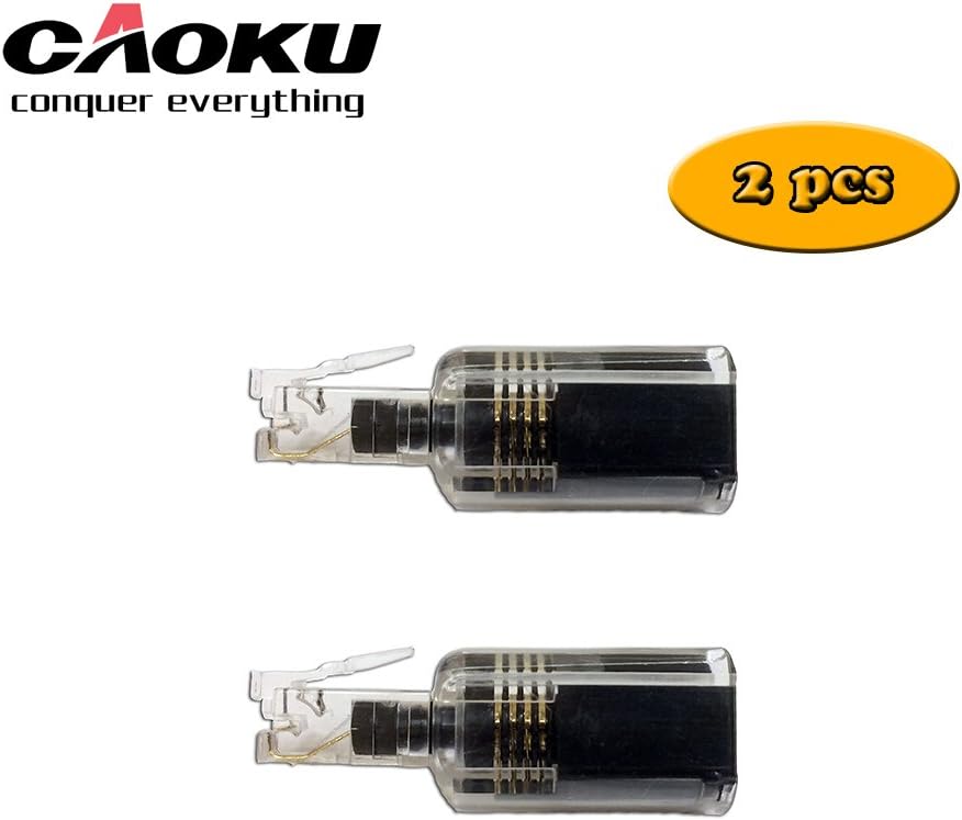 cAoku Telephone Cord Detangler Header 360 Degree Landline Swivel Cord Anti-Tangle Blackwhite Telephone Accessory (2pcs, Black)