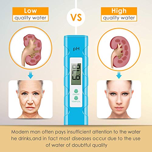 VANTAKOOL Digital PH Meter, PH Meter 0.01 PH High Accuracy Water Quality Tester with 0-14 PH Measurement Range for Household Drinking, Pool and Aquarium Water PH Tester Design with ATC