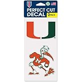 NCAA University of Miami (Florida) Perfect Cut Decal (Set of 2), 4" x 4"