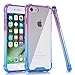 BAISRKE Clear Case for iPhone 7, Slim Shock Absorption Protective Cases Soft TPU Bumper & Hard Plastic Back Cover for iPhone 7 & iPhone 8 [4.7 inch] - Blue Purple Gradient