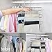 OMAAI Pants Hangers Premium S-Shape Stainless Steel Jeans Hanger with 5 Layers for Multi-Use Space Saver for Trousers Towels Scarfs Ties (3 Pack)