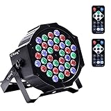 Stage Lights 36 LED, U`King Par Lights Indoor for Party Disco Wedding With 2 Remote and Sound Activated RGB Party Lights (1 Pack)