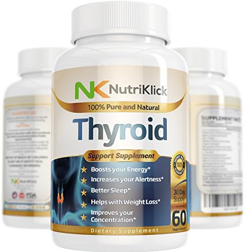 Thyroid Support Supplement with Iodine to Boost Energy & Mental Alertness Helps Weight Loss & Restful Sleep Increases Concentration Promotes Hair Growth Reduce Mood swings - 30 Day Supply