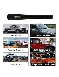 YOUMI   Antena universal para vehículo de cobre corto, 3.5 in (negro), repuesto AM FM, accesorios de audio para Jeep Wrangler JK Ford F 150 f250 Dodge Ram 1500 2500 Toyota Tundra; 3.5 in
