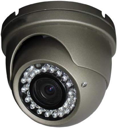 iPower Security SCCAME0059 Indoor/Outdoor 1000TVL Analog HD AHD 1.3MP Dome Security Camera, 2.8mm to 12mm Varifocal Lens, 36 IR LED (Grey)