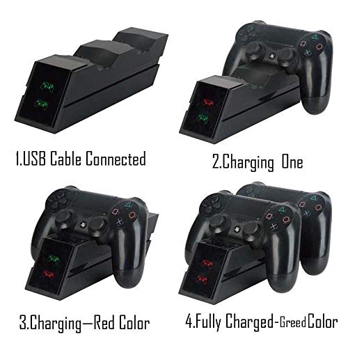 PS4 Controller Charger Stand Dual Charging Station Status Display
