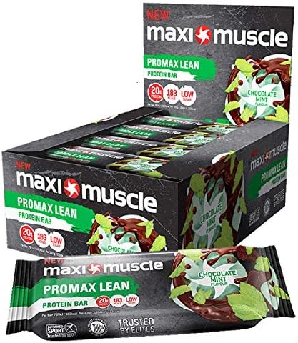 MaxiMuscle Promax Lean High Protein Bar, Chocolate Mint, 55 g, Pack of 12