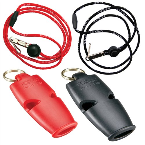 Fox 40Micro Marine Whistle with Breakaway Lanyard - 2 Pack - Red/Black