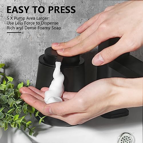 Mierting Foaming Soap Dispenser, 2 Pack Black Foam Hand Soap Dispenser for Bathroom & Kitchen