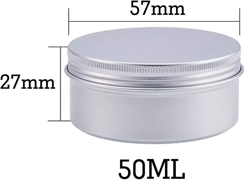 10 PCS 50ml Aluminum Tin Jars, Balm Containers Travel Jars with Screw Cap Lid for DIY Crafts Cosmetics, Salve, Cream, Candle - Image 3