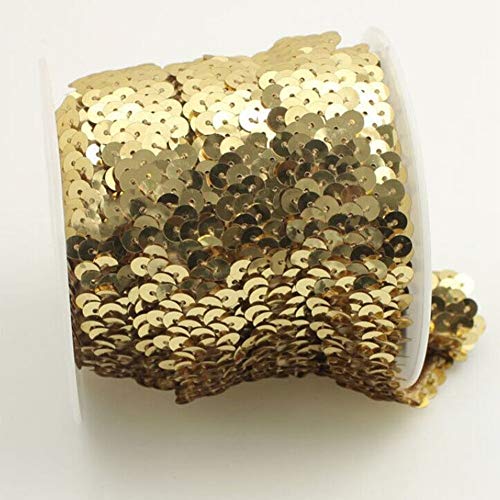 Yontree Elastic Gleaming Ribbon Sequin Applique Bridal Wedding Applique 10 yards