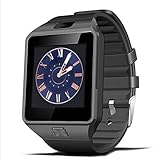 Mgaolo DZ09 Smart Watch Smartwatch Bracelet with Camera SIM Card Slot and Camera Pedometer Smart Health Watch for Android and IOS Apple iphone Smartphone (Black)
