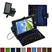 Mama Mouth Rotary Stand PU Leather Case Cover With Removable Micro USB Keyboard for for 7" Verizon Ellipsis 7 4g LTE Tablet Rose Red