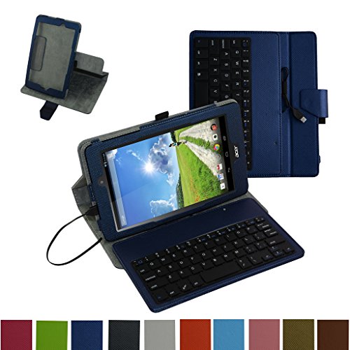 Mama Mouth Rotary Stand PU Leather Case Cover With Removable Micro USB Keyboard for for 7