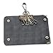 ZYSUN Genuine Leather Key Holder Wallet Slim Compact Key Case Pouch With Six Key Hook