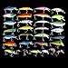 APG 30pcs 3D Eyes & Bright Color Crankbait Assorted Fishing Lures Spinner Baits Fish Hooks Tackle