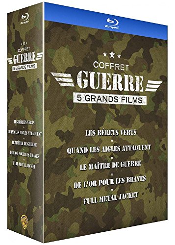 Coffret Guerre - 5 Grands Films : Les Bérêts Verts + Quand Les Aigles Attaquent + Le Maître De Guerre + De L'or Pour Les Braves + Full Metal Jacket - Pack - Blu-Ray